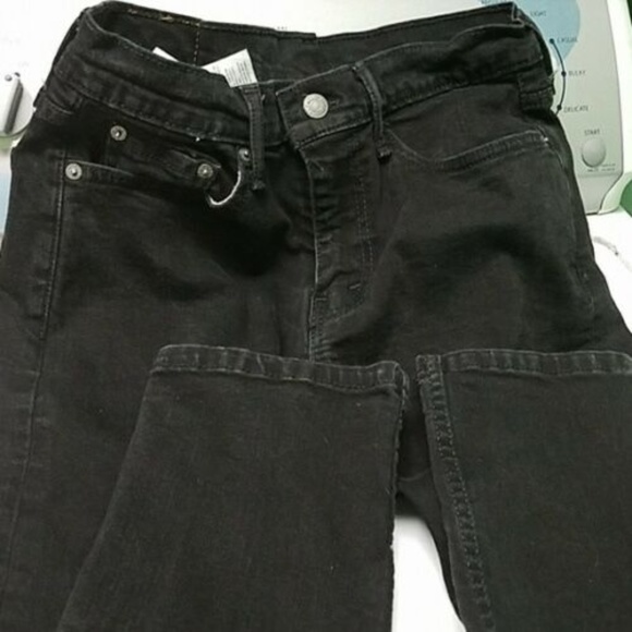 502 Levis Black Jeans Mens Slim Stretchy 29W 32L - Picture 1 of 5